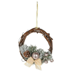 Wianek świąteczny rattanowy mały 15 cm