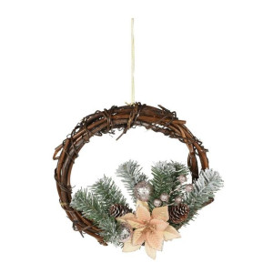 Wianek świąteczny rattanowy duży 30 cm