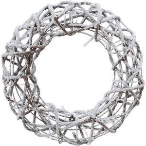 Wianek świąteczny pleciony 15 Led 30 cm