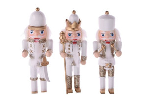 Ozdoby świąteczne Nutcracker białe 3 szt