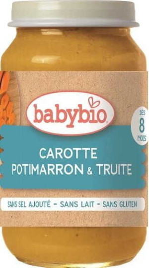Danie pstrąg z marchewką i dynią od 8 miesiąca bezglutenowe BIO 200 g BabyB