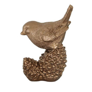 Figurka ptaszka miedziane złoto 11 cm