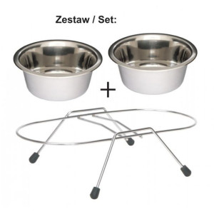 Stojak Happet MM42 druciany + 2 miski 21cm