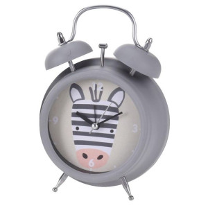 Budzik dla dzieci szary Zebra