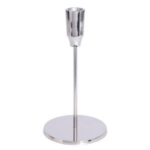Świecznik aluminiowy srebrny 19,5 cm