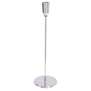 Świecznik aluminiowy srebrny 34 cm