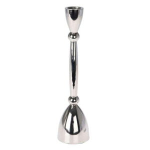 Świecznik aluminiowy srebrny Glam 23 cm