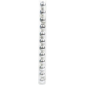 Bombki Kpl.12 Bombek Plastikowych Srebrne 5 Cm