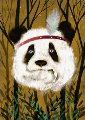 Panda Indianin - plakat 42x59,4 cm