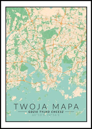 Mapa Twojego miasta kolorowa - plakat 20x30 cm