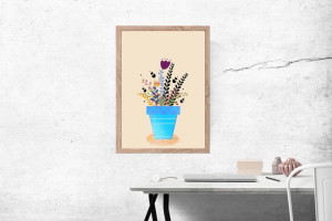 Kwiaty w doniczce - plakat 59,4x84,1 cm
