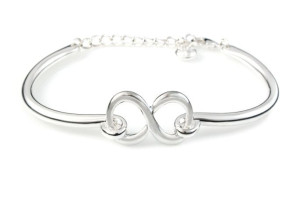 Elegancka Bransoletka Srebrna Infinity