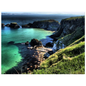 Carrick-a-rede Widok na linię brzegową   - obraz drukowany  40x30cm