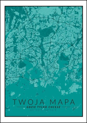 Mapa Twojego miasta blue - plakat 40x60 cm
