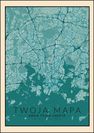 Mapa Twojego miasta vintage - plakat 61x91,5 cm