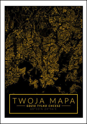 Mapa Twojego miasta złota - plakat 70x100 cm