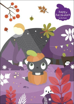 Zaczarowany las halloween - plakat 60x80 cm