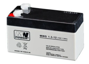 Pb 12V 1.3Ah bezobsługowy (waga 0.57kg, max. prąd ład. 0.3A)
