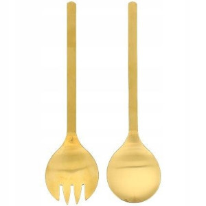 Łyżki Zestaw Łyżek Do Sałatek Stal Gold 2szt.