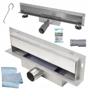 Odpływ Liniowy Ścienny Boczny 2w1 Pod Płytkę 90 Cm