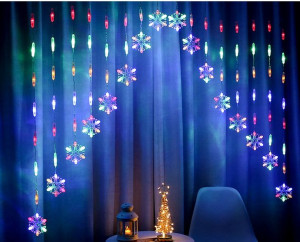 Płatki Śniegu Święta Lampki Led Girlanda Na Okno! 16 Nitek