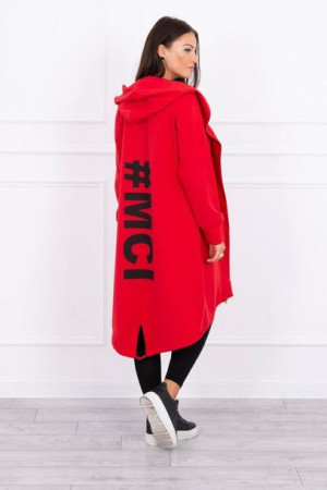 Bluza Damska Narzutka Z Nadrukiem Oversize Czerwona
