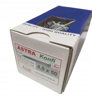Astra Konfi Wkręty Śruba Do Drewna 4x50 500 Szt
