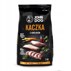John Dog ADULT MAŁE RASY kaczka/królik 3kg
