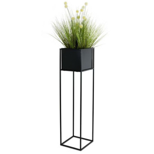 Nowoczesny kwietnik stojak czarny 90 cm