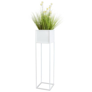 Nowoczesny kwietnik stojak biały 90 cm