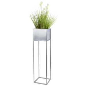 Nowoczesny kwietnik stojak chrom 90 cm