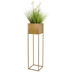 Nowoczesny kwietnik stojak złoty 90 cm