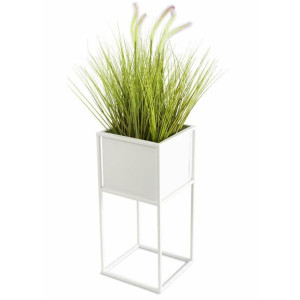 Nowoczesny kwietnik stojak biały 50 cm