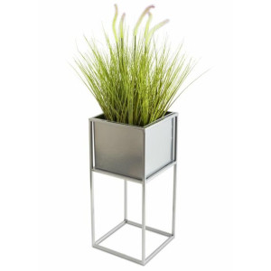 Nowoczesny kwietnik stojak chrom 50 cm