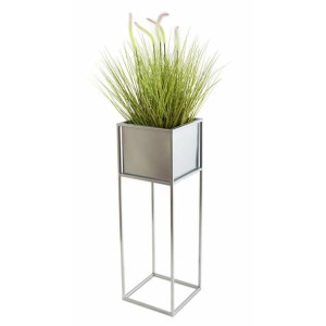 Nowoczesny kwietnik stojak chrom 70 cm