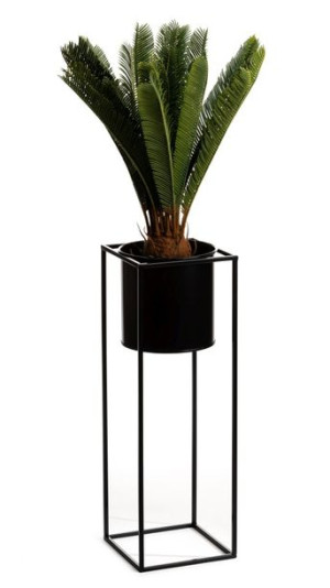 Kwietnik stojący 70 cm Ring czarny LOFT