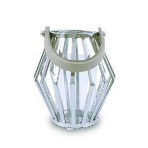 Lampion geometryczny ze stali wys. 21 cm