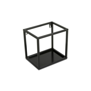 Półka wisząca ścienna metal czarna 20 cm