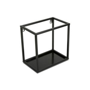 Półka wisząca ścienna metal czarna 24 cm