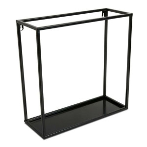 Półka wisząca ścienna metal czarna 40 cm
