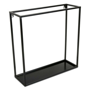 Półka wisząca ścienna metal czarna 45 cm