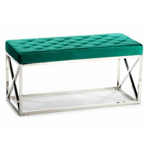 Pikowane siedzisko Nelja Silver Green