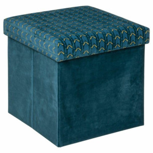 Pufa Liam Velvet Bleu Canard 38x38 cm