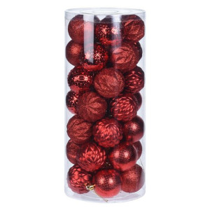 Bombki choinkowe Diamond czerwone 35 szt