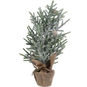 Choinka sztuczna w donicy ośnieżona 38cm