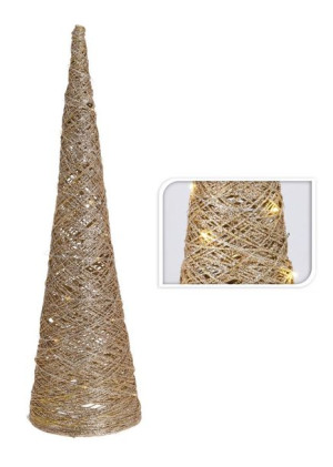 Choinka stożek złota 30 led 60 cm