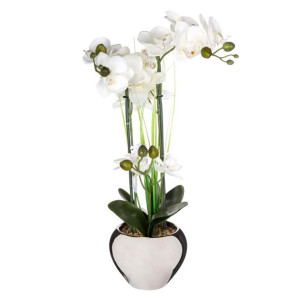 Orchidea w srebrnej doniczce 53 cm