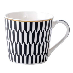 Kubek porcelanowy wysoki 350 ml, dekoracja Modern Black I