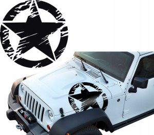NAKLEJKA samochód GWIAZDA JEEP 60x60cm CZARNY MAT