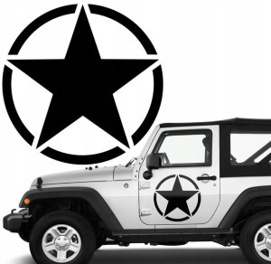 NAKLEJKA samochód GWIAZDA JEEP 60x60cm 2 sztuki